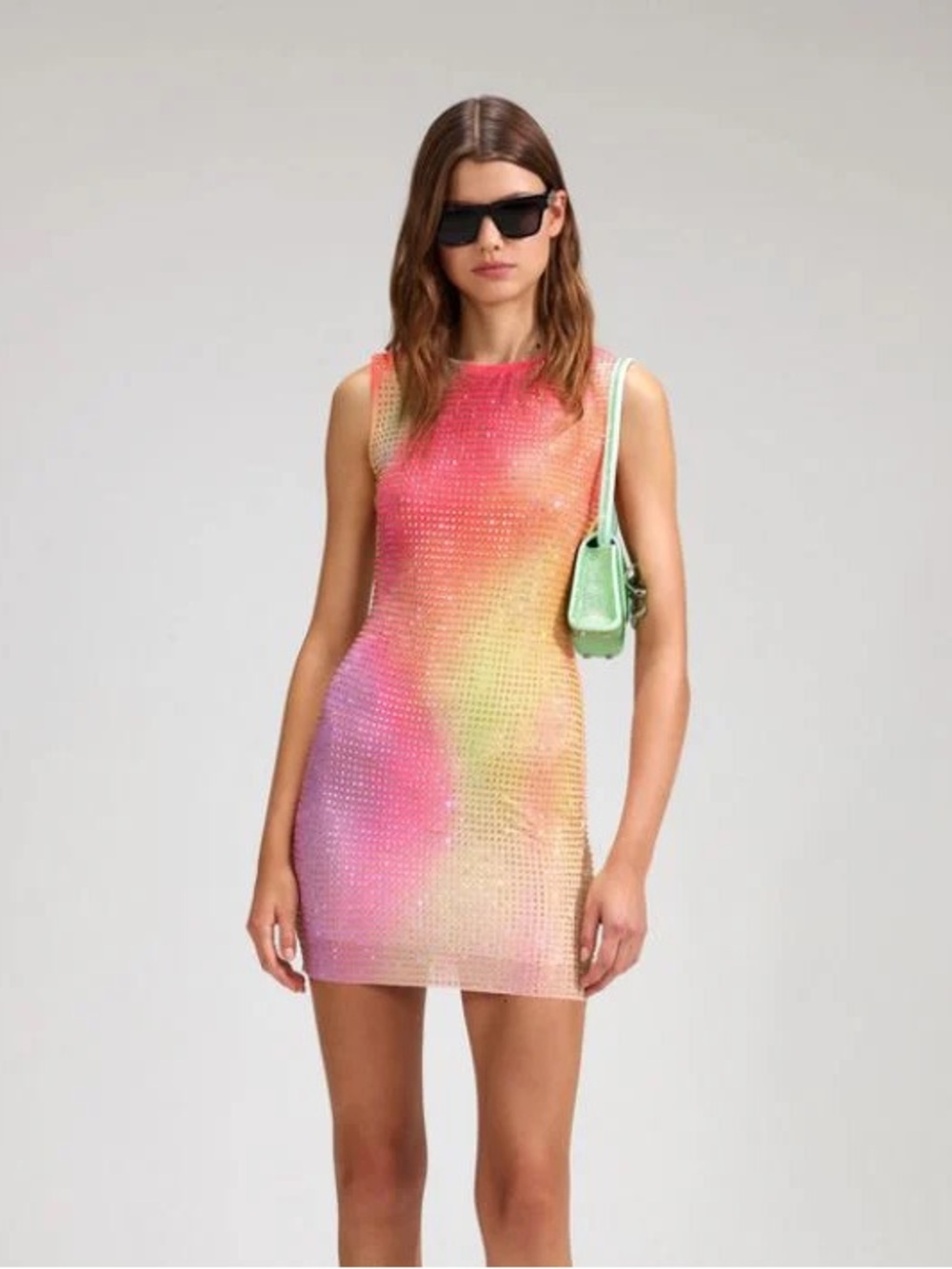 Self Portrait // Hotfix Crystal Rhinestone Mesh Mini Dress